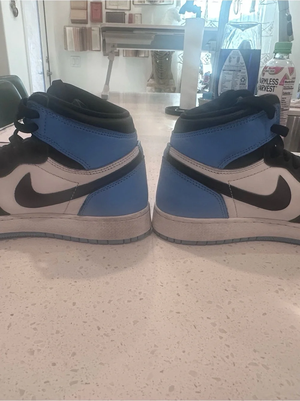 Women’s/Boys Nike Air Jordan High-Top Sneakers in Black and Light Blue